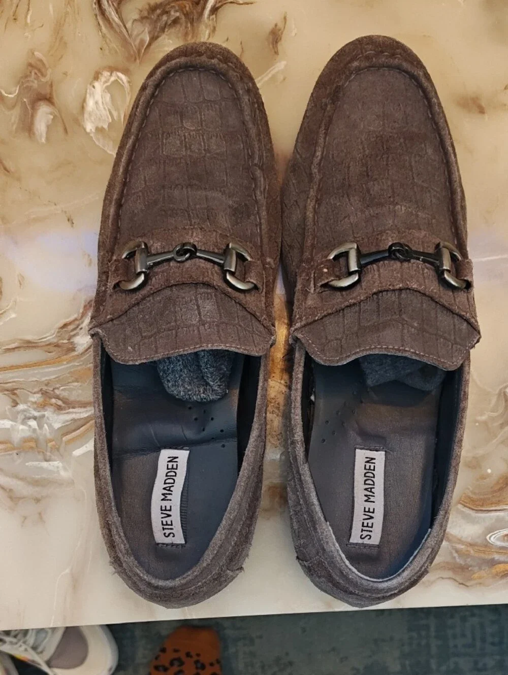 Steve Madden Men's Suede Bit Loafers - Gray
